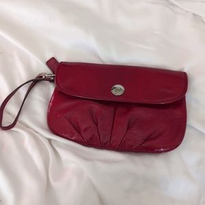 Coach clutch in hot red
